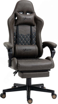 Racing Gaming Chair Diamond PU Leather Office Gamer Chair High Back Swivel Recliner With Footrest,Lumbar Support,Adjustable Height