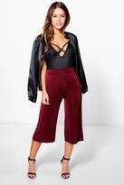 Thumbnail for your product : boohoo Petite Olivia Shimmer Slinky Culotte Trouser