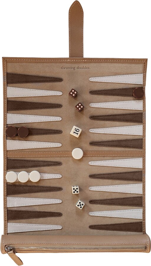 Throwing Doubles Byron Travel Backgammon Board in Brown
