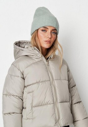 Missguided Tall Sage Padded Hooded Puffer Jacket - ShopStyle