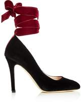 Thumbnail for your product : Sarah Jessica Parker Ania Velvet Ankle Tie Pumps