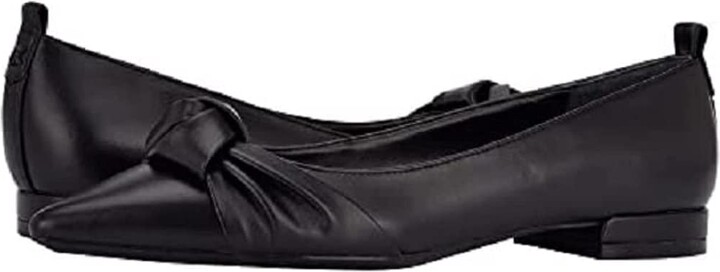 Calvin Klein Kirra 2 Leather Ballet Flats in Black Womens Shoes Flats and flat shoes Ballet flats and ballerina shoes 