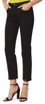 Thumbnail for your product : Karen Millen Slit-Hem Cropped Straight-Leg Jeans in Black