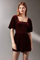 Thumbnail for your product : Urban Outfitters Patsy Smocked Velvet Romper