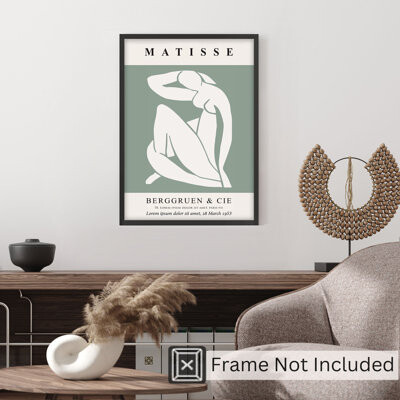 Vault W Artwork People and Portraits Matisse Woman Sage Green Mid-Century Modern Unframed Art Print