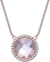 Thumbnail for your product : Lab-Created Diamond Halo Round Quartz Colored Necklace