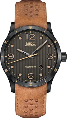 MIDO Multifort Automatic Leather Strap Watch, 42mm