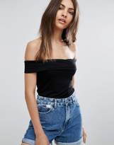Thumbnail for your product : ASOS Design Fitted Off Shoulder Top