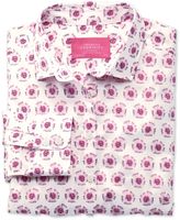 Thumbnail for your product : Charles Tyrwhitt Women's Semi-Fitted Pink and White Abstract Floral Print Cotton Casual Shirt Size 12