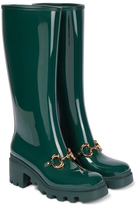 Gucci Horsebit rubber knee-high boots