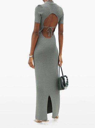 Jacquemus Cutout-back Knitted Polo Dress - Green