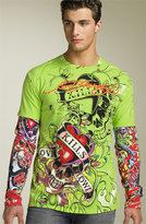 Thumbnail for your product : Ed Hardy 'Platinum Flocked' Trim Fit Double Sleeve T-Shirt
