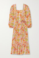 Thumbnail for your product : HVN Eva Floral-print Voile Midi Dress