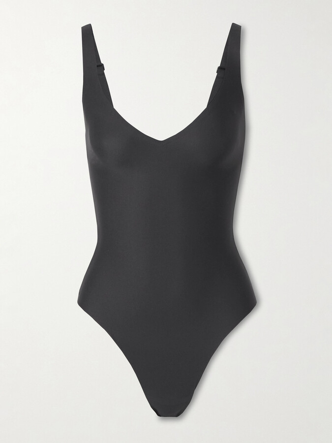SKIMS Body Unlined Plunge Thong Bodysuit - Onyx