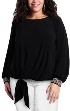 msk chiffon embellished blouse