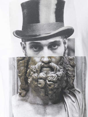Neil Barrett top hat statue print T-shirt