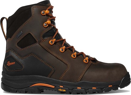 "Men's Danner Vicious 6"" Composite Toe Work Boots Outdoor 10 Brown/Orange"