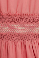 Thumbnail for your product : See by Chloe Smocked cotton-poplin mini dress