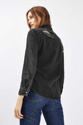 Topshop Moto fitted western shirt
