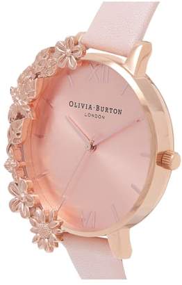 Olivia Burton Case Cuff Leather Strap Watch, 38mm