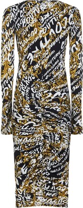 Versace Jeans Couture Logo Brush Couture Midi Dress
