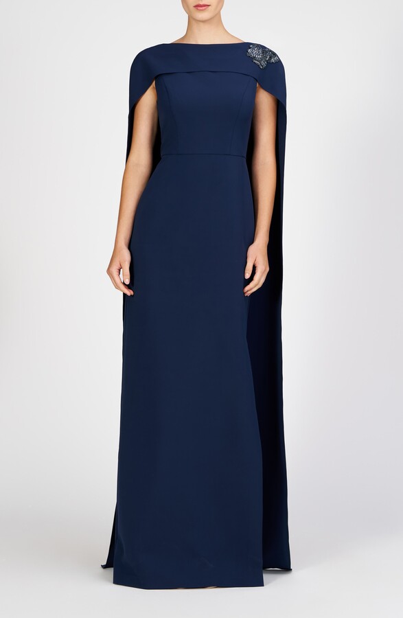 Kay Unger Alexandria Cape Sleeve Gown