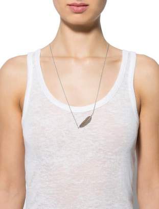Nina Ricci Feather Station Necklace Silver Feather Station Necklace