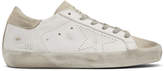 Thumbnail for your product : Golden Goose White and Grey Perforated Superstar Sneakers