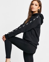 Thumbnail for your product : Reebok Training hoodie with logo taping in black