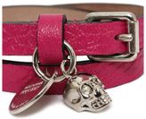 Thumbnail for your product : Alexander McQueen Leather Double Wrap Skull Bracelet