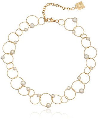 Anne Klein Pearl Manor" Gold-Tone/Blanc All Around Pearl Necklace, 16" + 3" Extender