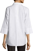 Thumbnail for your product : Akris Punto Kimono-Sleeve Split-Neck Blouse, White