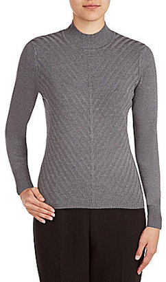 Allison Daley Mock Neck Solid Pullover Sweater