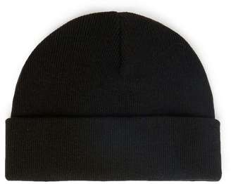 Topman Black Flat Knitted Beanie Hat