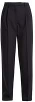 Thumbnail for your product : Valentino High Rise Straight Leg Wool Trousers - Womens - Navy