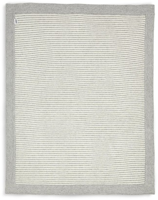 Mamas and Papas Knitted Blanket - Grey & White Stripe