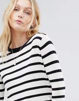 Thumbnail for your product : Brave Soul Tall Sea Stripe Sweater Wiith Contrast Flare Sleeves