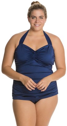 Esther Williams Plus Size Solid Classic Sheath One Piece Swimsuit 8117781