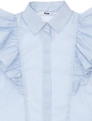 MSGM Striped Cotton Poplin Shirt