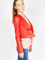 Thumbnail for your product : Vanessa Bruno Cropped Red Leather Jacket