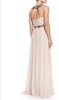 Thumbnail for your product : Notte by Marchesa 3135 Notte by Marchesa Sleeveless Chiffon Beaded-Neck/Waist Gown