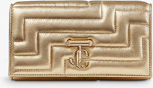 AVENUE WALLET/CHAIN  Gold Quilted Metallic Nappa Wallet with