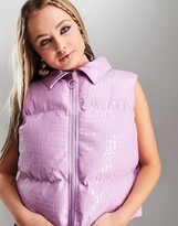 Thumbnail for your product : AsYou PU croc puffer vest in lilac