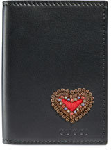 Gucci Heart Embroidered Leather Wallet