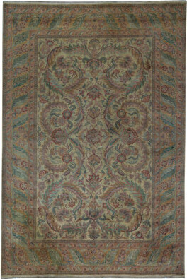 Bokara Rug Co. Inc. Hand-Knotted High-Quality Cream and Gold Area Rug