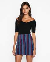 Thumbnail for your product : Express High Waisted Large Stripe Clean A-Line Mini Skirt