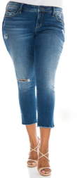 SLINK Jeans Frayed Crop Skinny Jeans