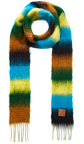 Thumbnail for your product : Loewe Narrow Striped Wool-Mohair Scarf
