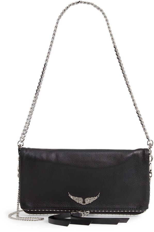 Zadig & Voltaire Rock Studded Pebbled Leather Crossbody Bag - ShopStyle