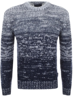 Giorgio Armani Jeans Knitted Gradient Jumper Navy